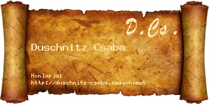 Duschnitz Csaba névjegykártya